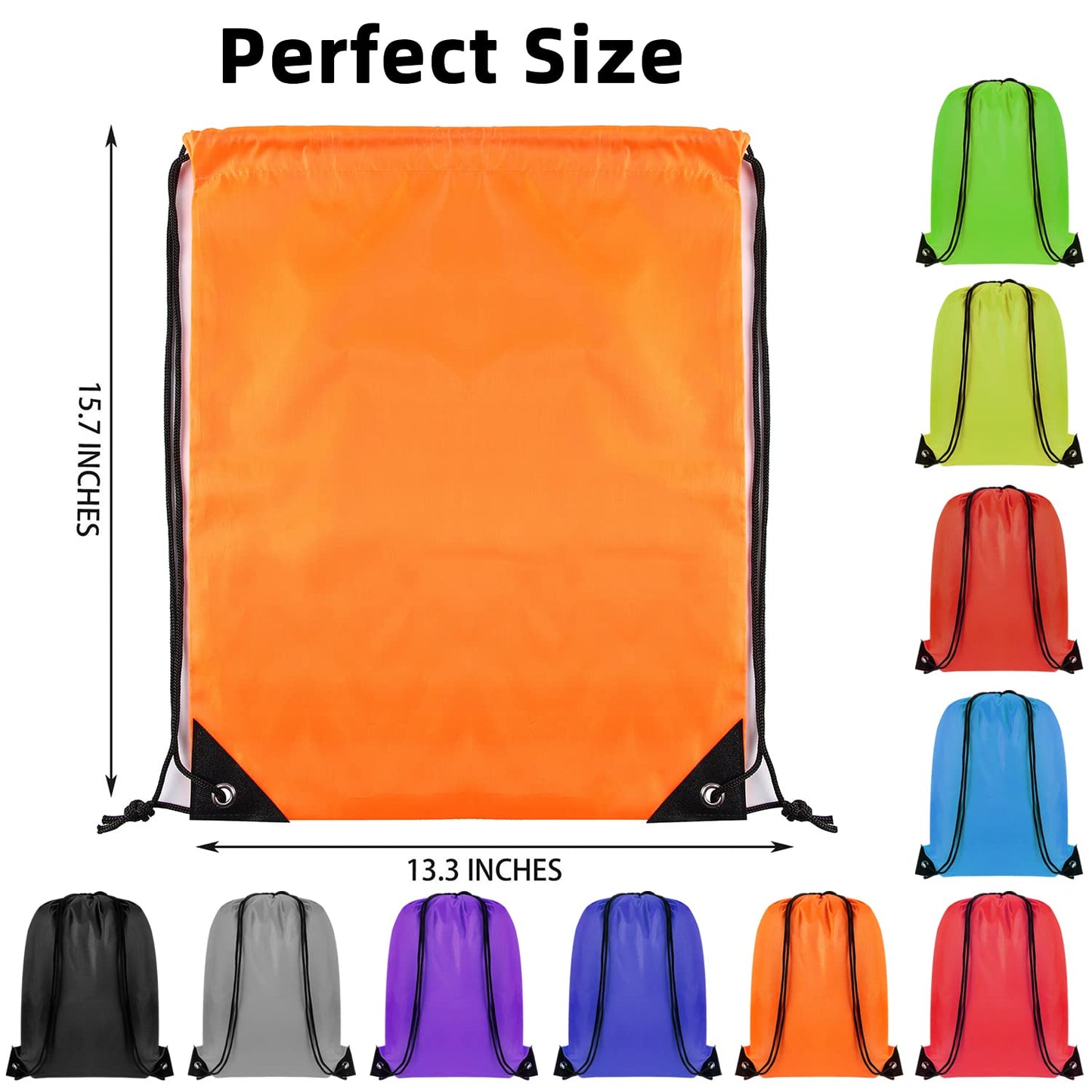 Optima Premium Nylon Drawstring Backpack - 100pcs, 10 Colors