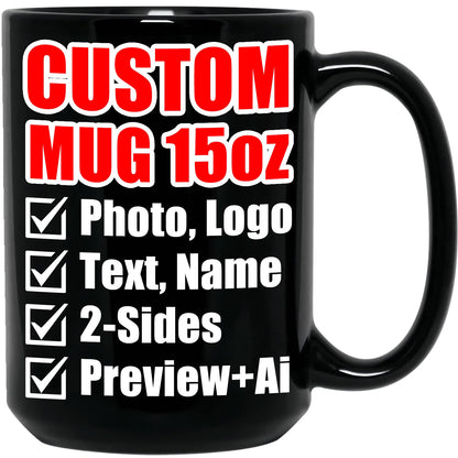Optima Custom Ceramic Coffee Mug - 15oz Personalized Gift