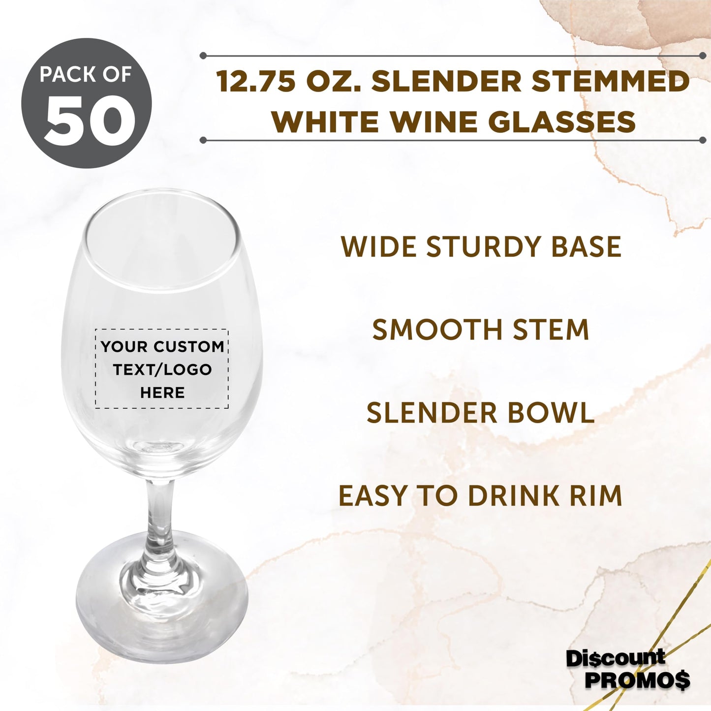 Optima Premium Water and Wine Goblet Glasses Set - 12.75 oz, Clear