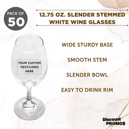 Optima Premium Water and Wine Goblet Glasses Set - 12.75 oz, Clear