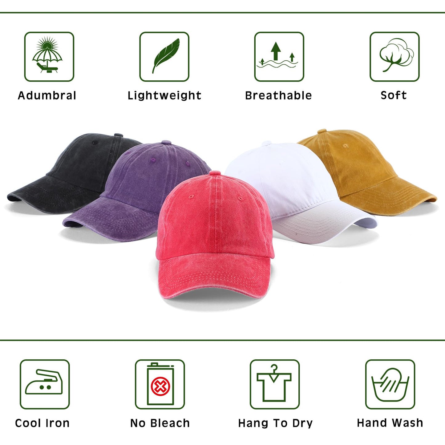 Optima Vintage Distressed Baseball Cap - Adjustable Cotton Dad Hat