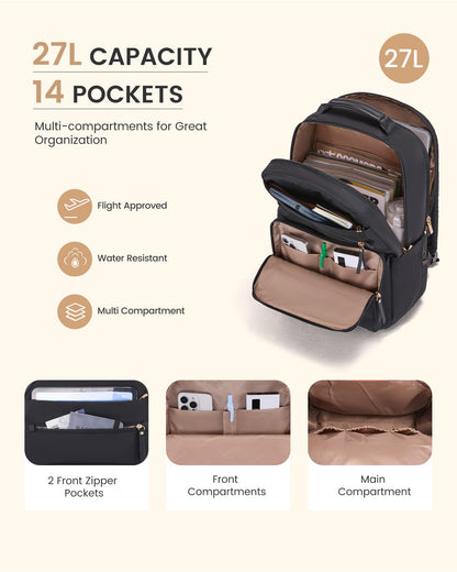 Optima Stylish Laptop Backpack for Women - Durable College Bookbag
