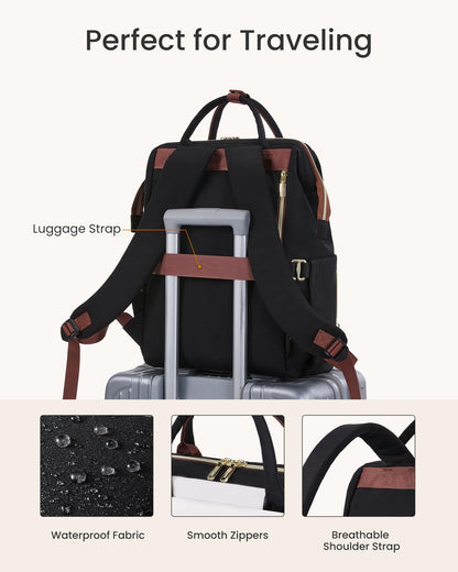 Optima Women's 15.6" Water-Resistant Laptop Backpack - Travel Ready