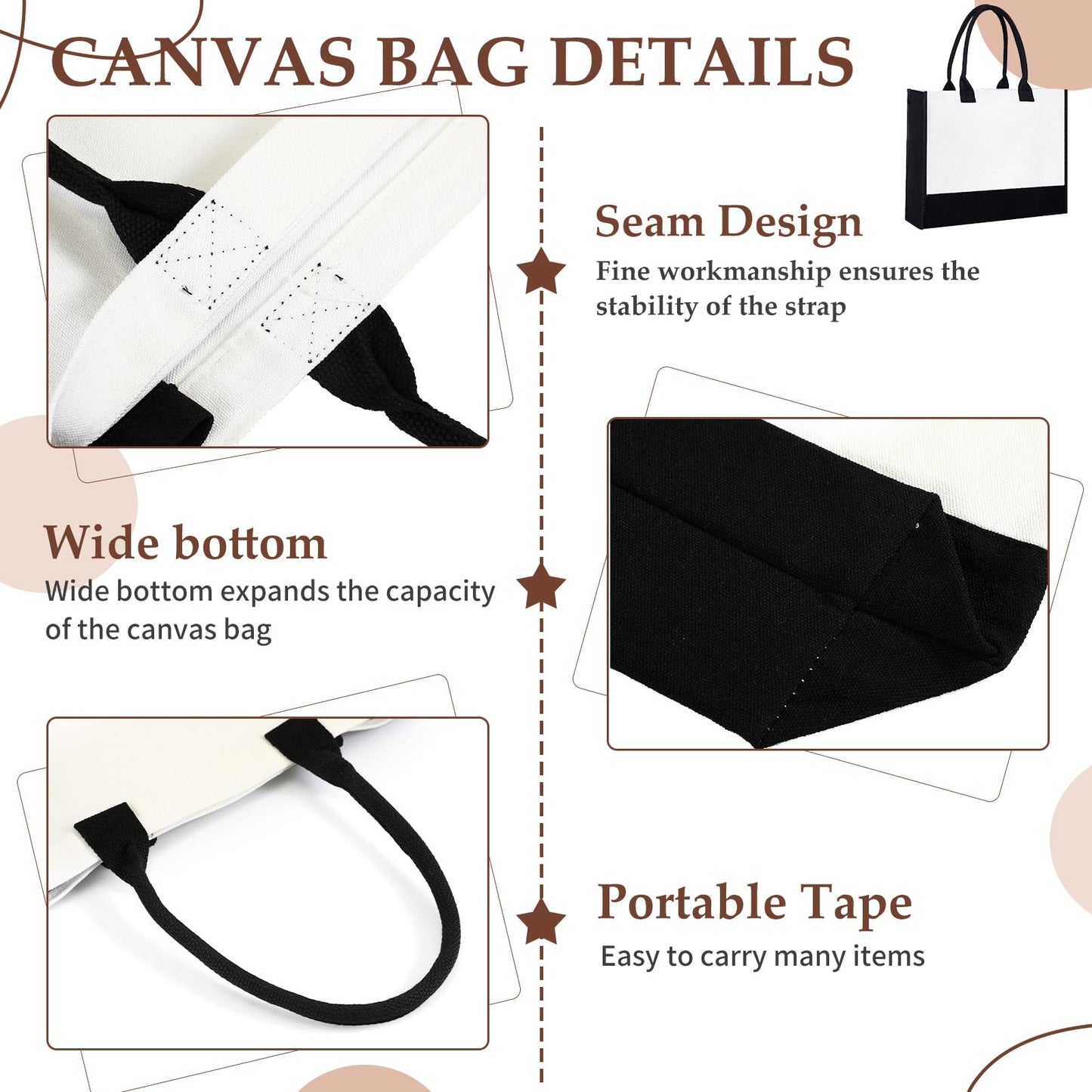 Optima Premium Large Canvas Tote Bag - Reusable & Versatile (20 Pcs)