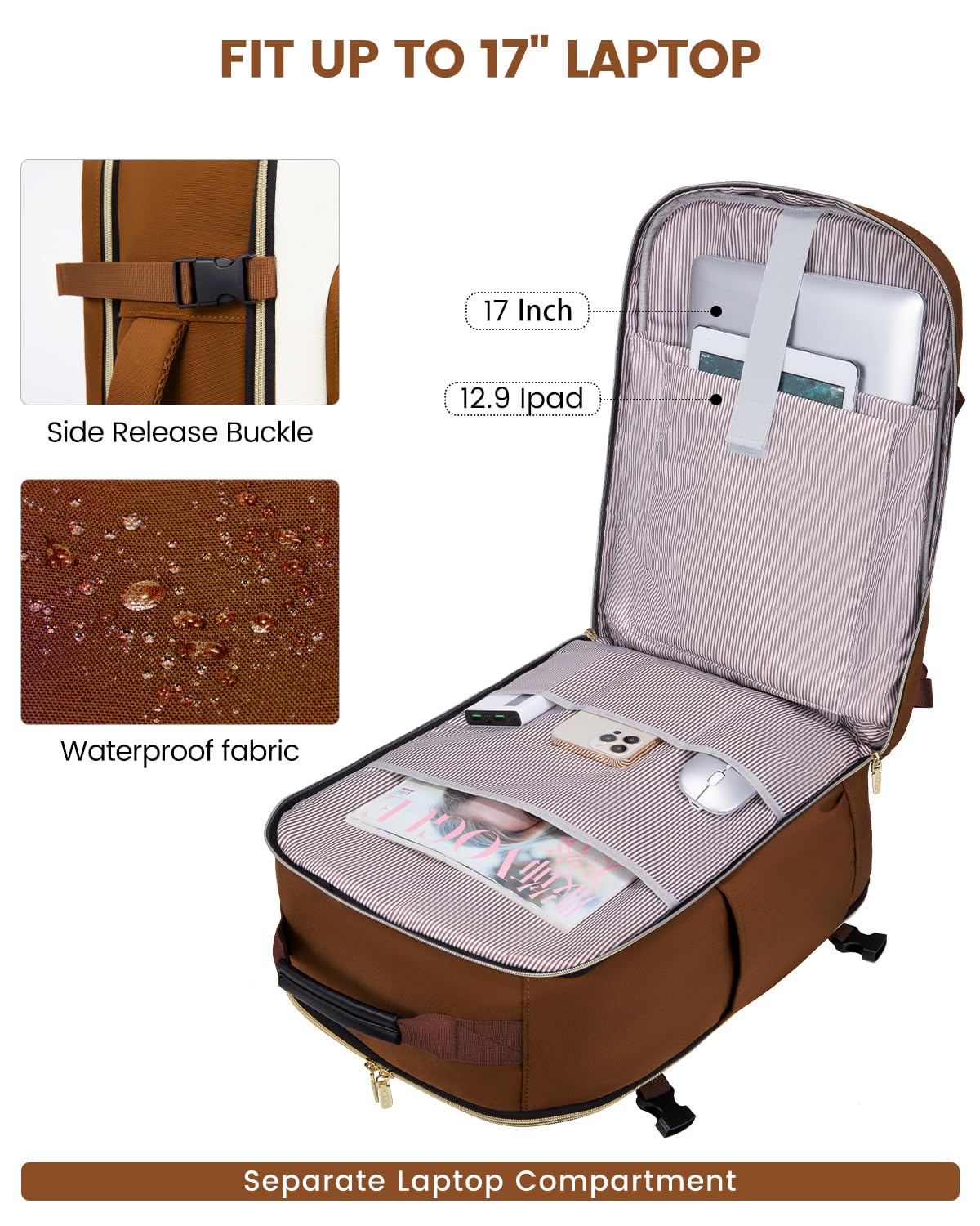 Optima Travel Backpack - Large Versatile Carry-On for All Essentials