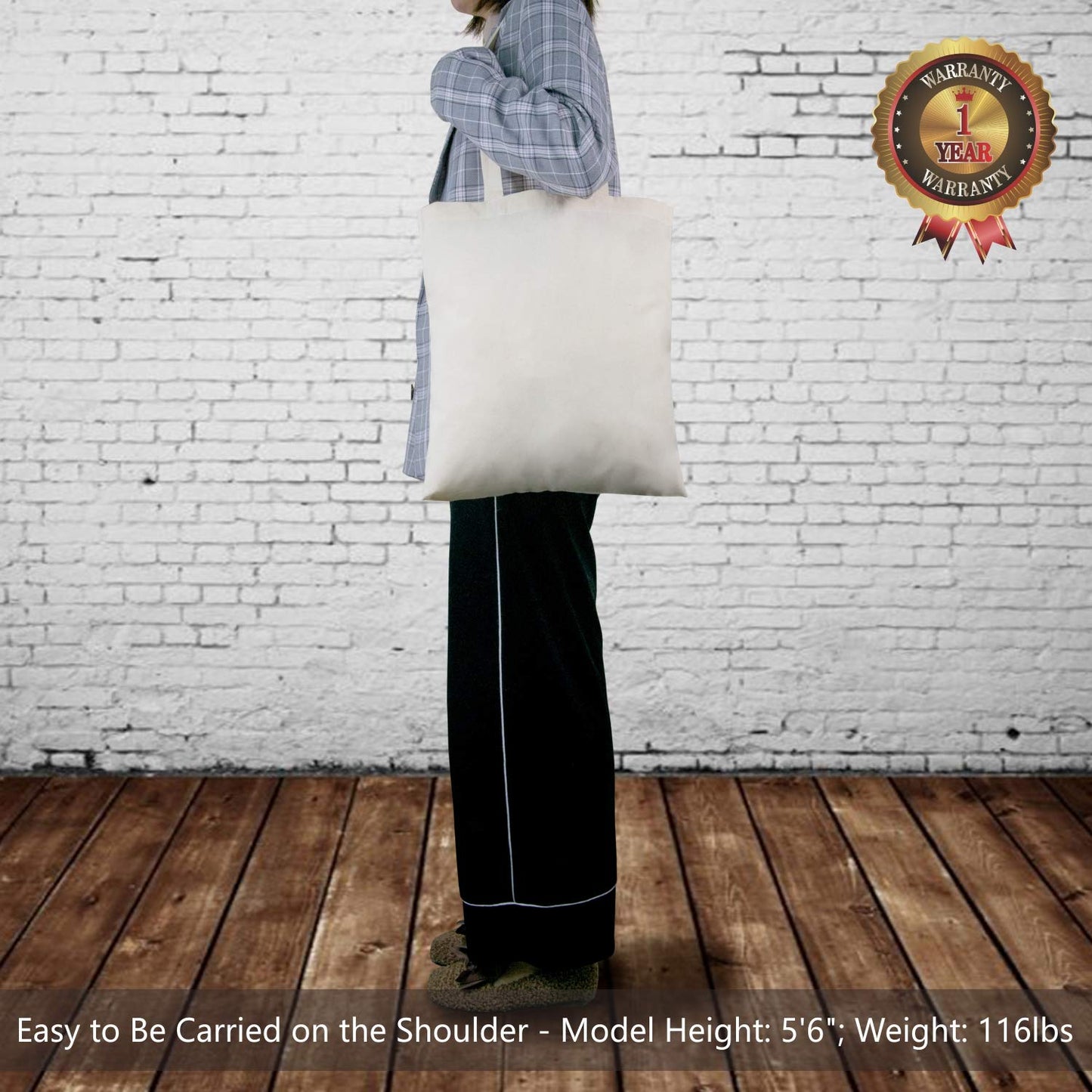 Optima Premium 24-Pack Cotton Tote Bags - 16"x15" Reusable