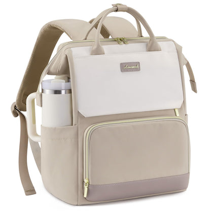 Optima Women's 15.6" Water-Resistant Laptop Backpack - Khaki Beige