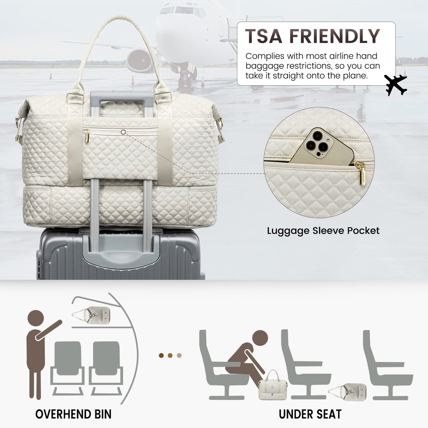 Optima Premium Travel Duffel Bag - Large with Shoe Compartment