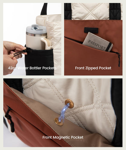 Optima Premium Quilted Tote Bag - Lightweight for Work & Travel