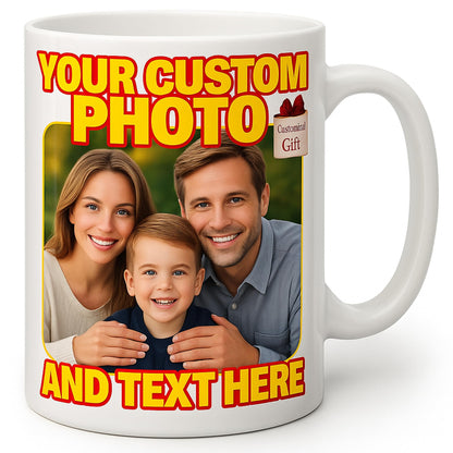 Optima Customizable 11oz Coffee Mug - Personalized Photo & Text Print