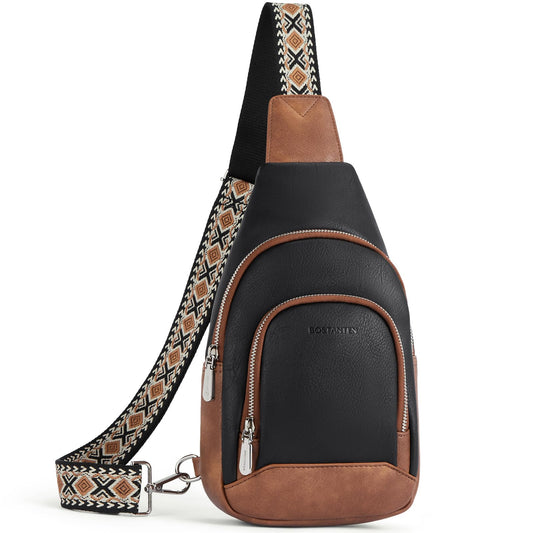 Optima Premium Leather Crossbody Bag - Small Bohemian Style