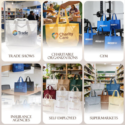 Optima Premium Non-Woven Tote Bag - 15” x 12” x 4” for Events