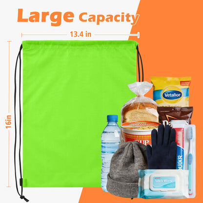 Optima Premium Nylon Drawstring Backpack - 13.4x16.5 inches, 50 Pcs