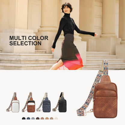 Optima Premium Leather Crossbody Sling Bag - Quilted Travel Fanny Pack