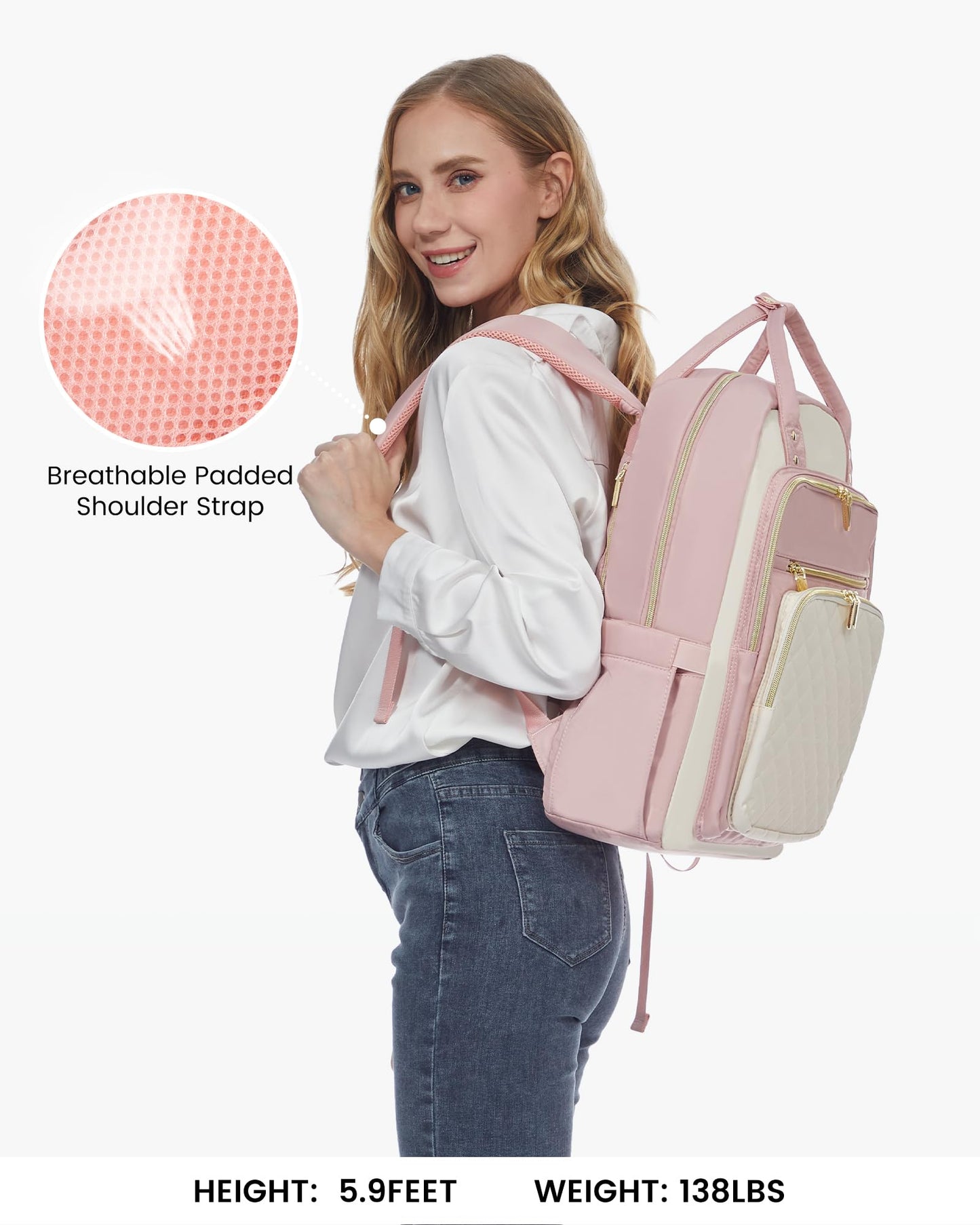 Optima Women's 15.6-Inch Laptop Backpack - Stylish Travel & Work Bag