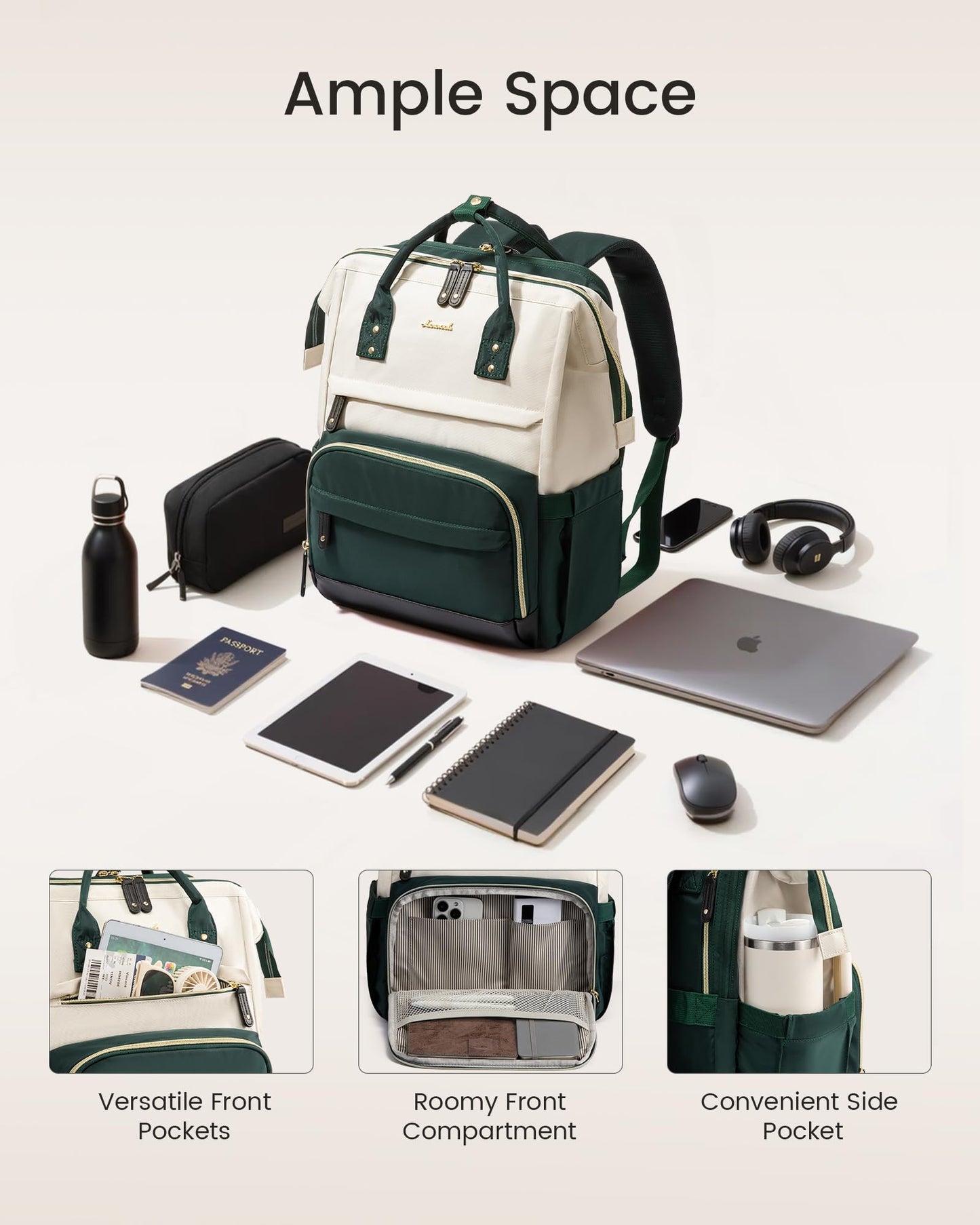 Optima Women's 15.6" Laptop Backpack - Waterproof Business Daypack