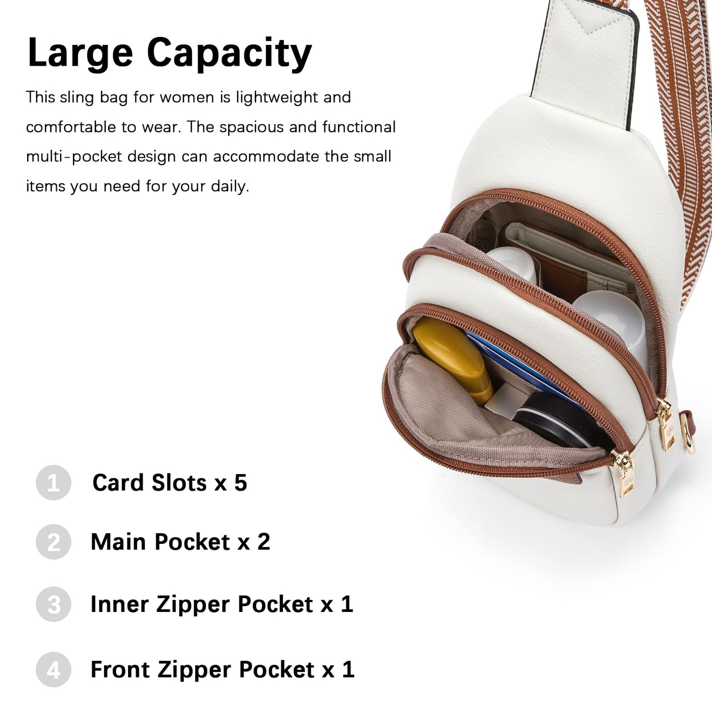 Optima Premium Leather Small Crossbody Sling Bag for Travel