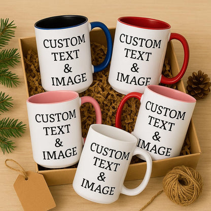 Optima Custom 15oz Ceramic Coffee Mug - Personalized Gift