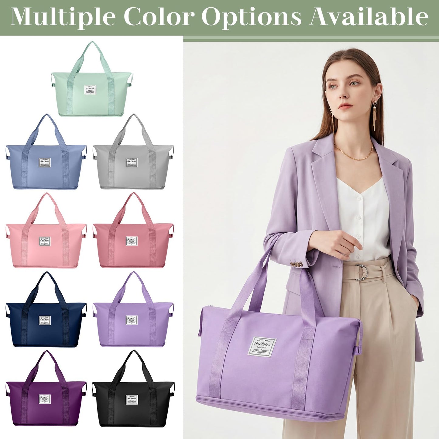 Optima Waterproof Travel Duffel Bag - 9 Pack Expandable Tote