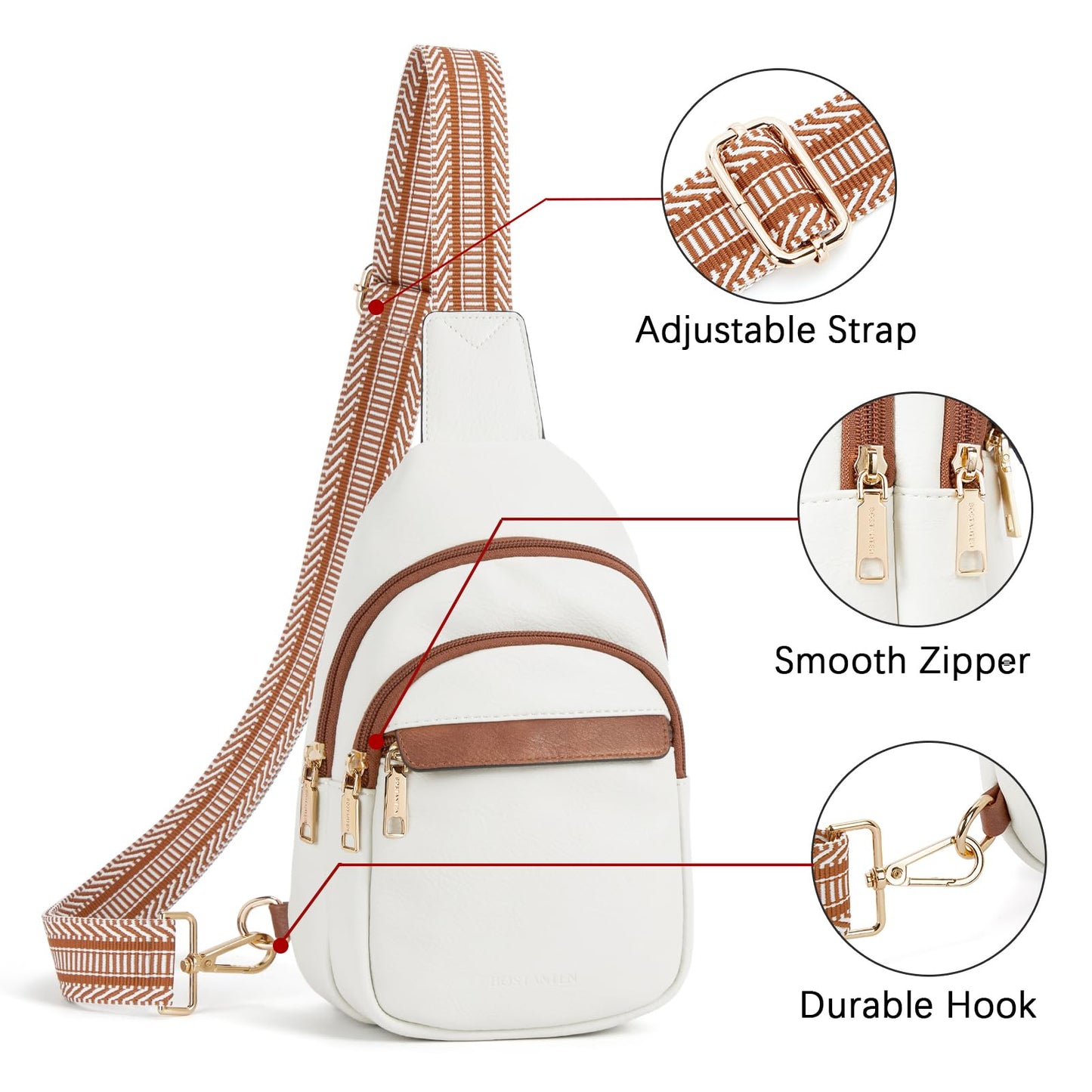 Optima Premium Leather Small Crossbody Sling Bag for Travel
