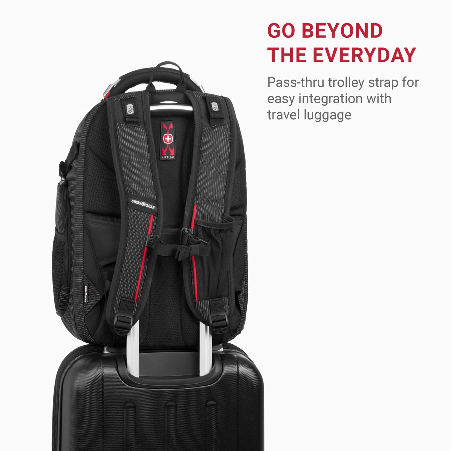 Optima Premium TSA-Friendly Laptop Backpack with Cable Lock - Black