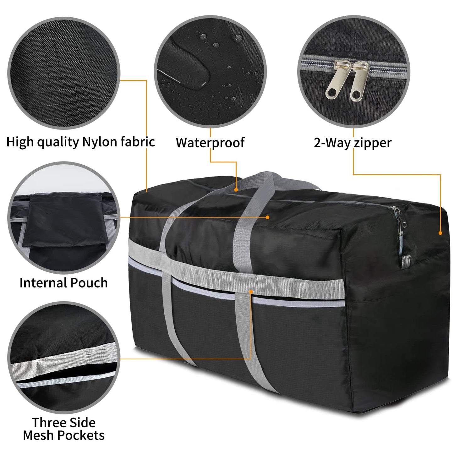 Optima Premium 96L Waterproof Duffel Bag with 3 Pockets