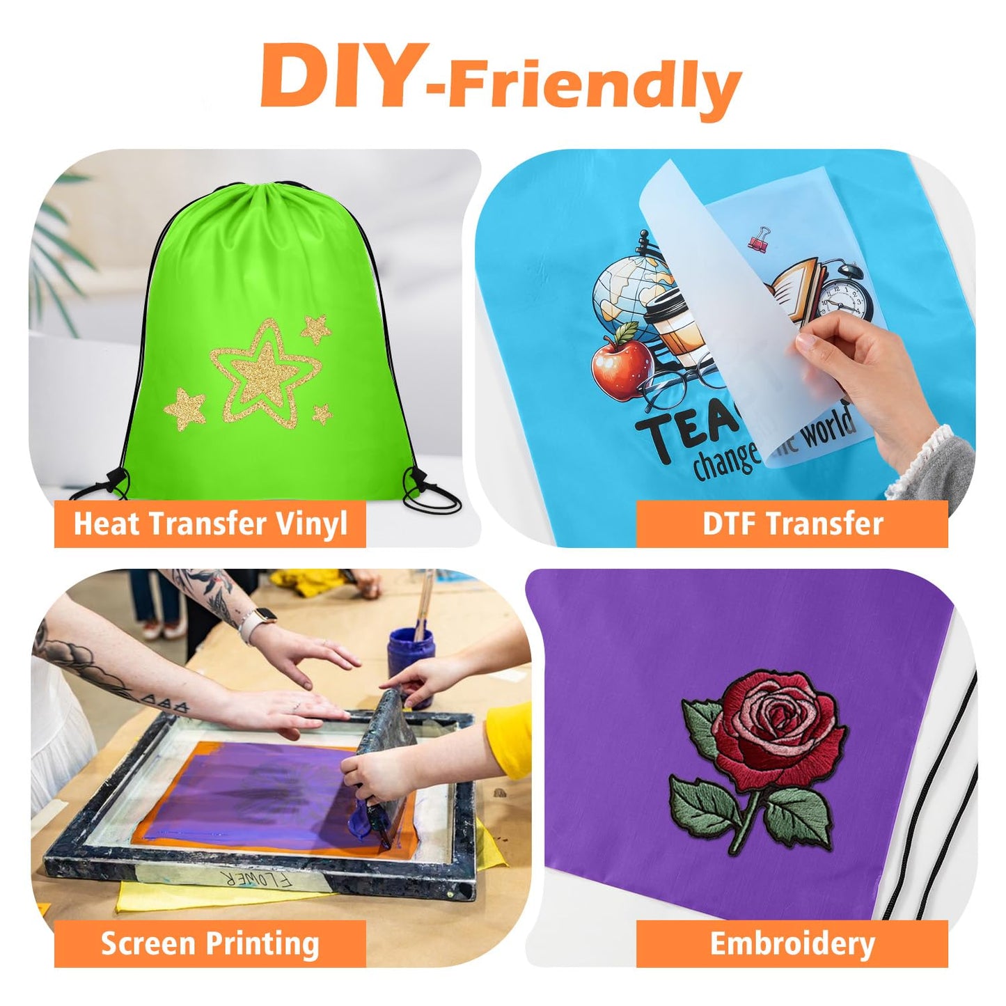 Optima Premium Nylon Drawstring Backpack - 13.4x16.5 inches, 50 Pcs