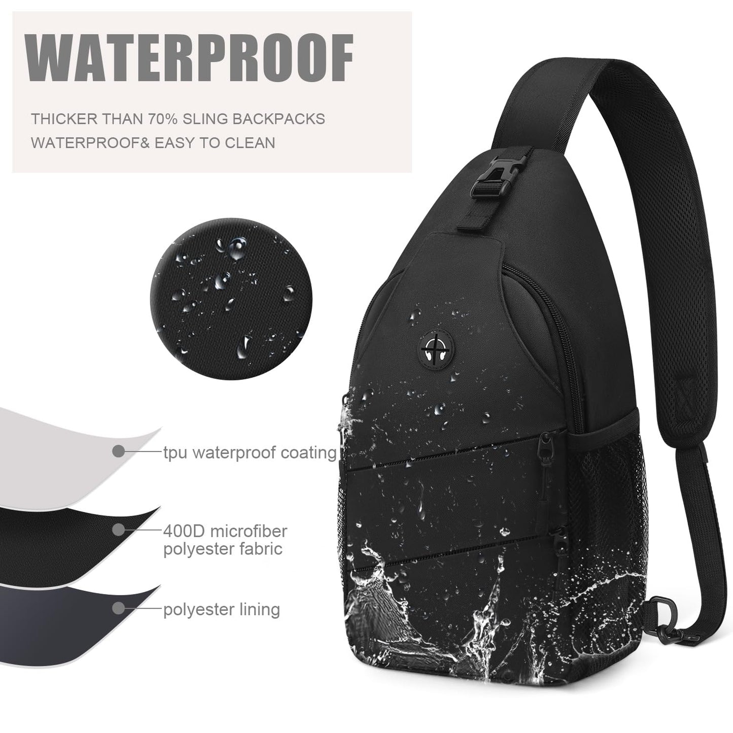 Optima Trendy Sling Backpack - Casual Chest Bag with Convertible Strap