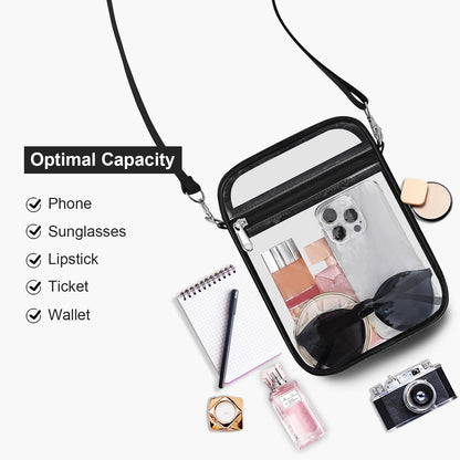 Optima Premium Clear Crossbody Stadium Bag - Compact & Approved