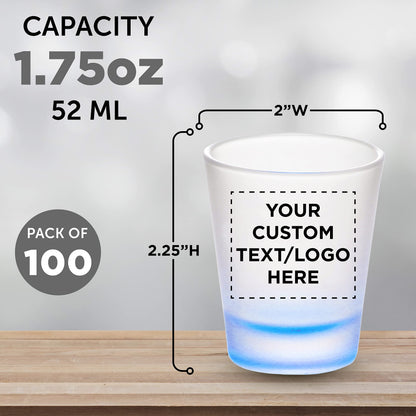 Optima Premium Frosted Glass Shot Glasses - 1.75 oz, Set of 100