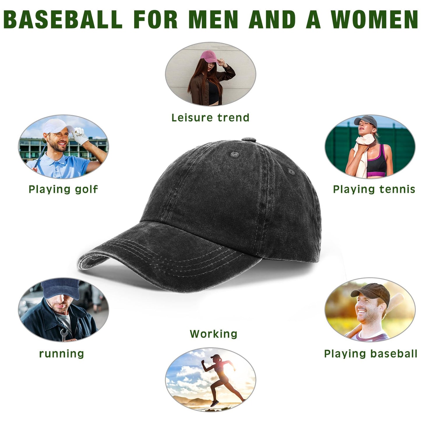 Optima Vintage Distressed Baseball Cap - Adjustable Cotton Dad Hat