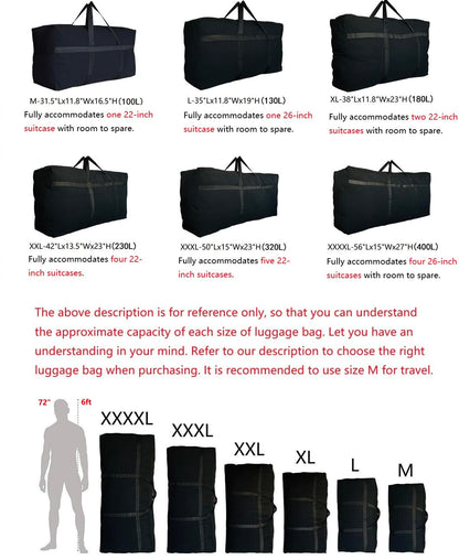 Optima Extra Large Travel Duffle Bag - 35” x 11.8” x 19”