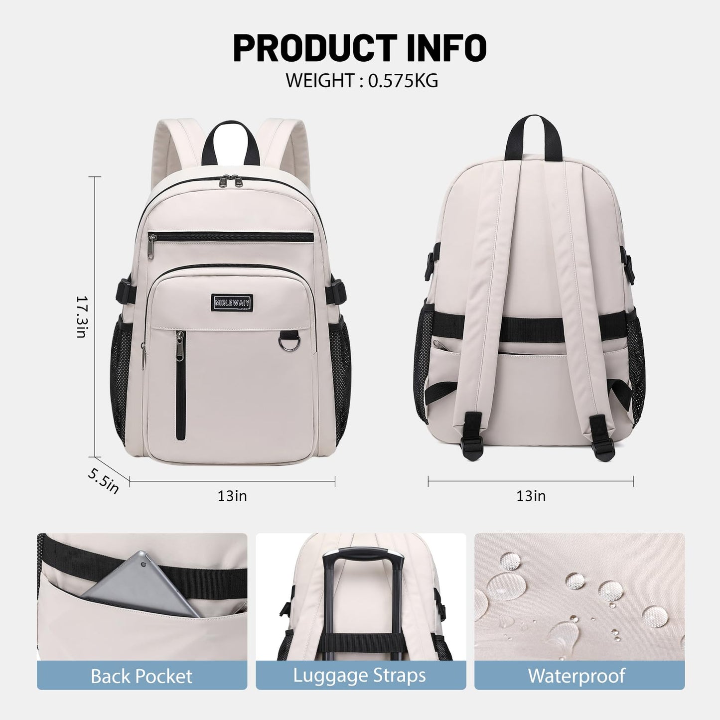 Optima Lightweight School Backpack - 7 Pocket Design, Durable & Stylish