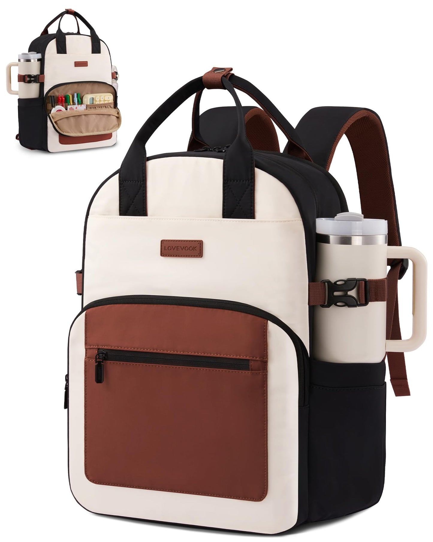 Optima Women's Waterproof Laptop Backpack - 15.6 Inch, Stylish Design
