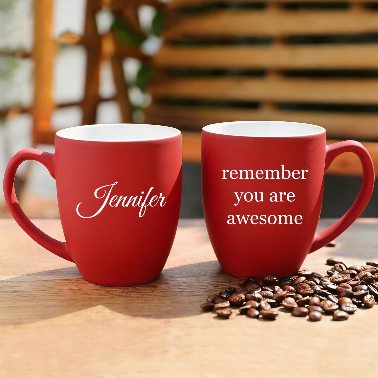 Optima Premium Personalized Coffee Mug - Engraved Matte Black