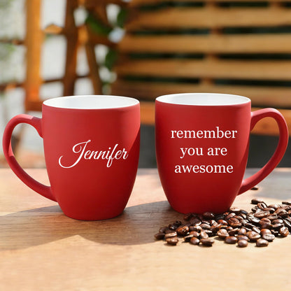 Optima Premium Personalized Coffee Mug - Engraved Matte Black
