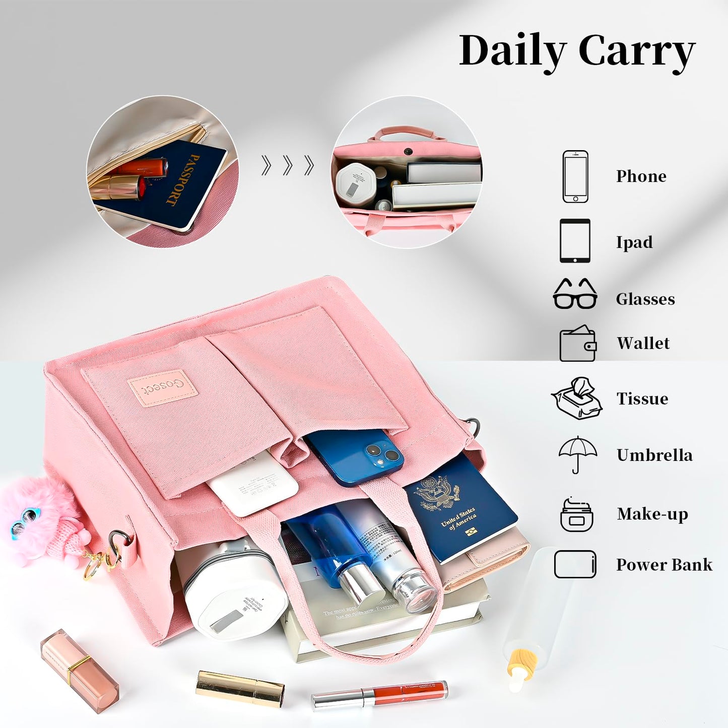 Optima Premium Canvas Tote Bag - Versatile Everyday Shoulder Bag