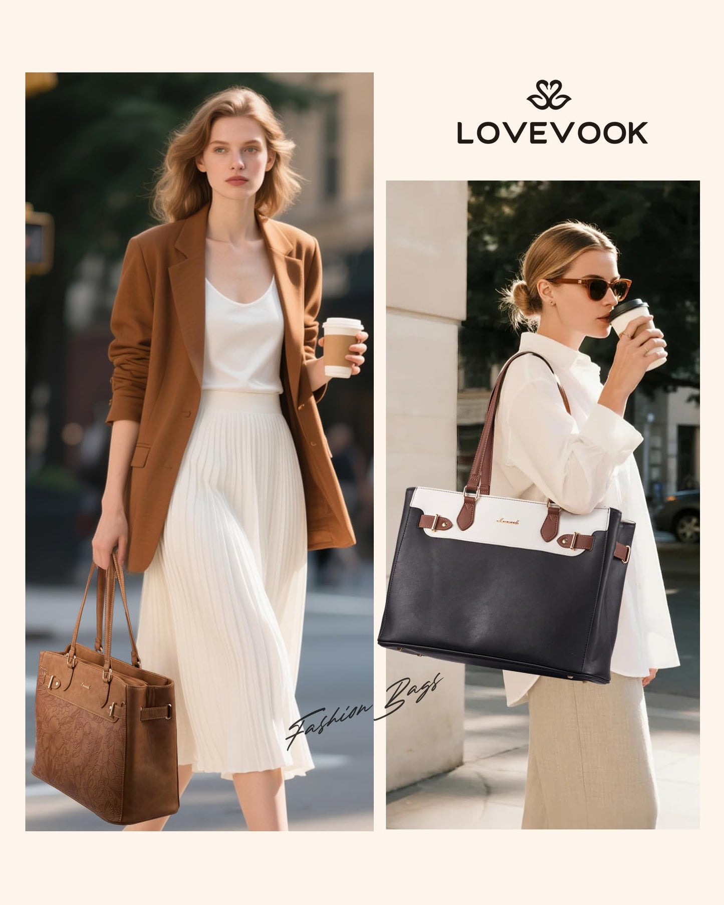 Optima Premium Leather Laptop Tote Bag - 15.6 Inch, Waterproof