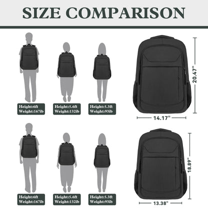 Optima Premium Anti-Theft Travel Laptop Backpack - 17.3 Inch