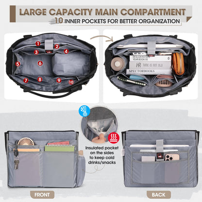 Optima Premium Teacher Tote Bag - 15.6" Laptop & Insulated Pocket