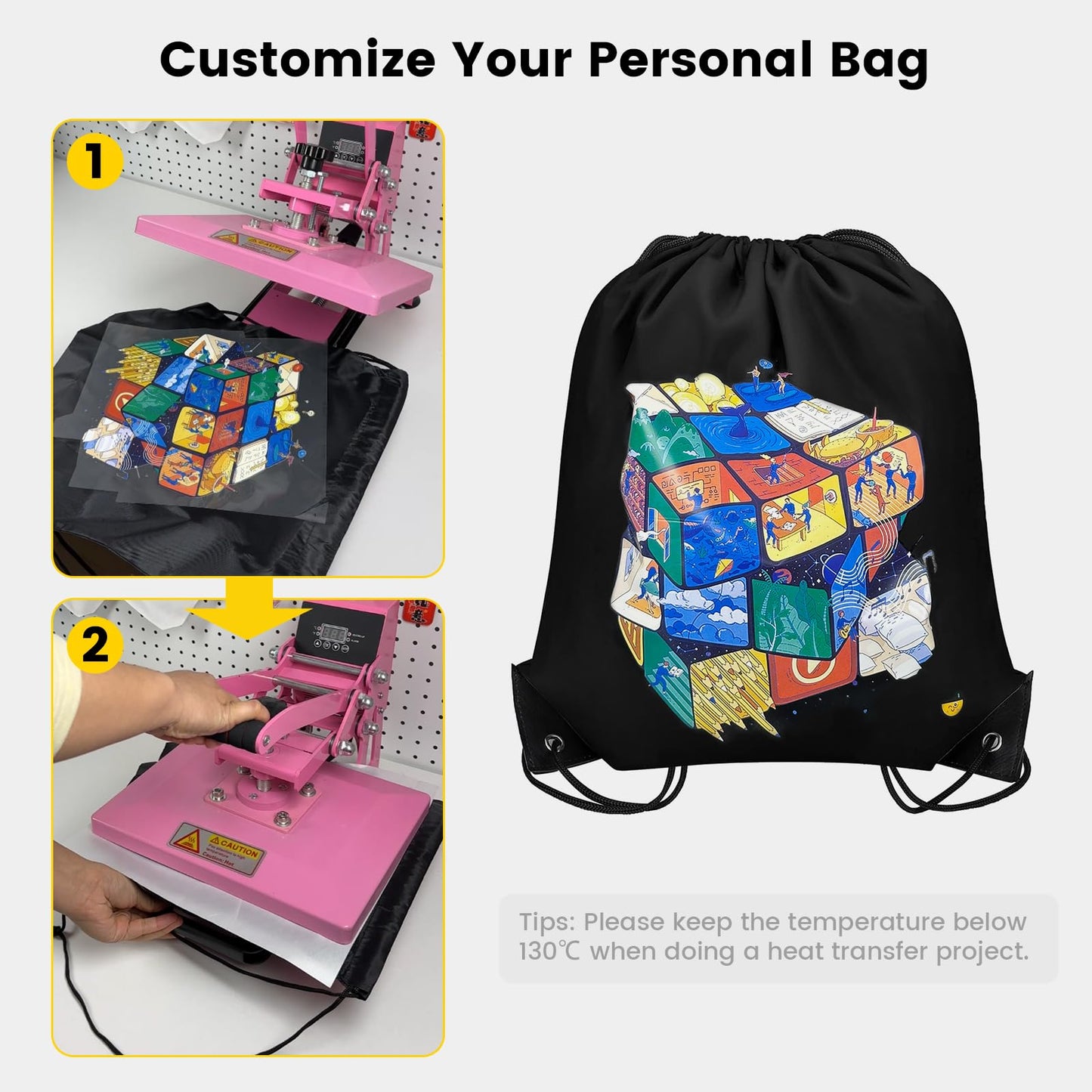 Optima Premium Drawstring Backpack - 100 Pack, 20 Colors, Customizable