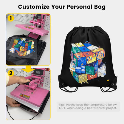 Optima Premium Drawstring Backpack - 100 Pack, 20 Colors, Customizable