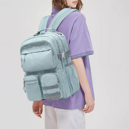 Optima Water-Resistant Backpack - Fits 15.6" Laptop, Grey Blue