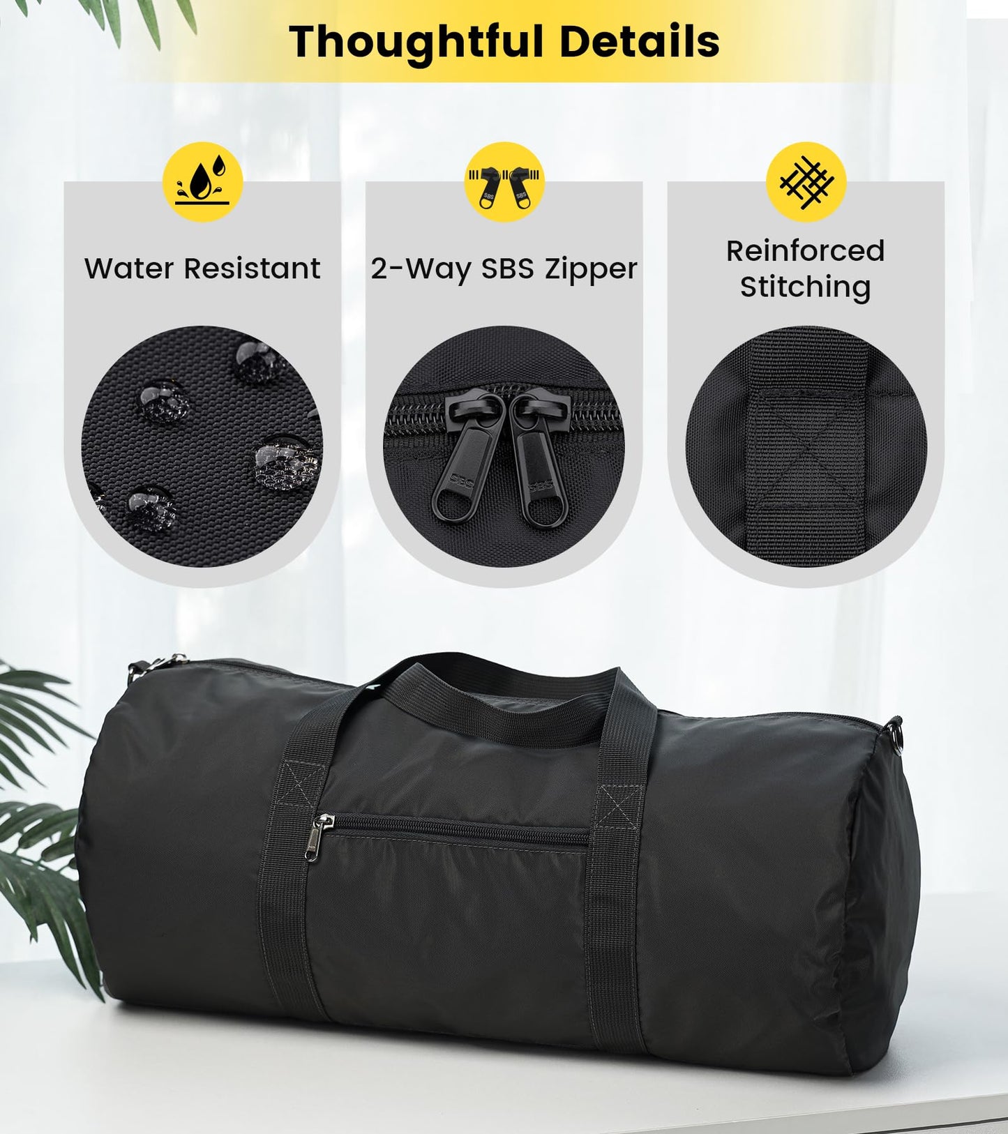 Optima Premium 25L Foldable Travel Duffel Bag - Lightweight Nylon