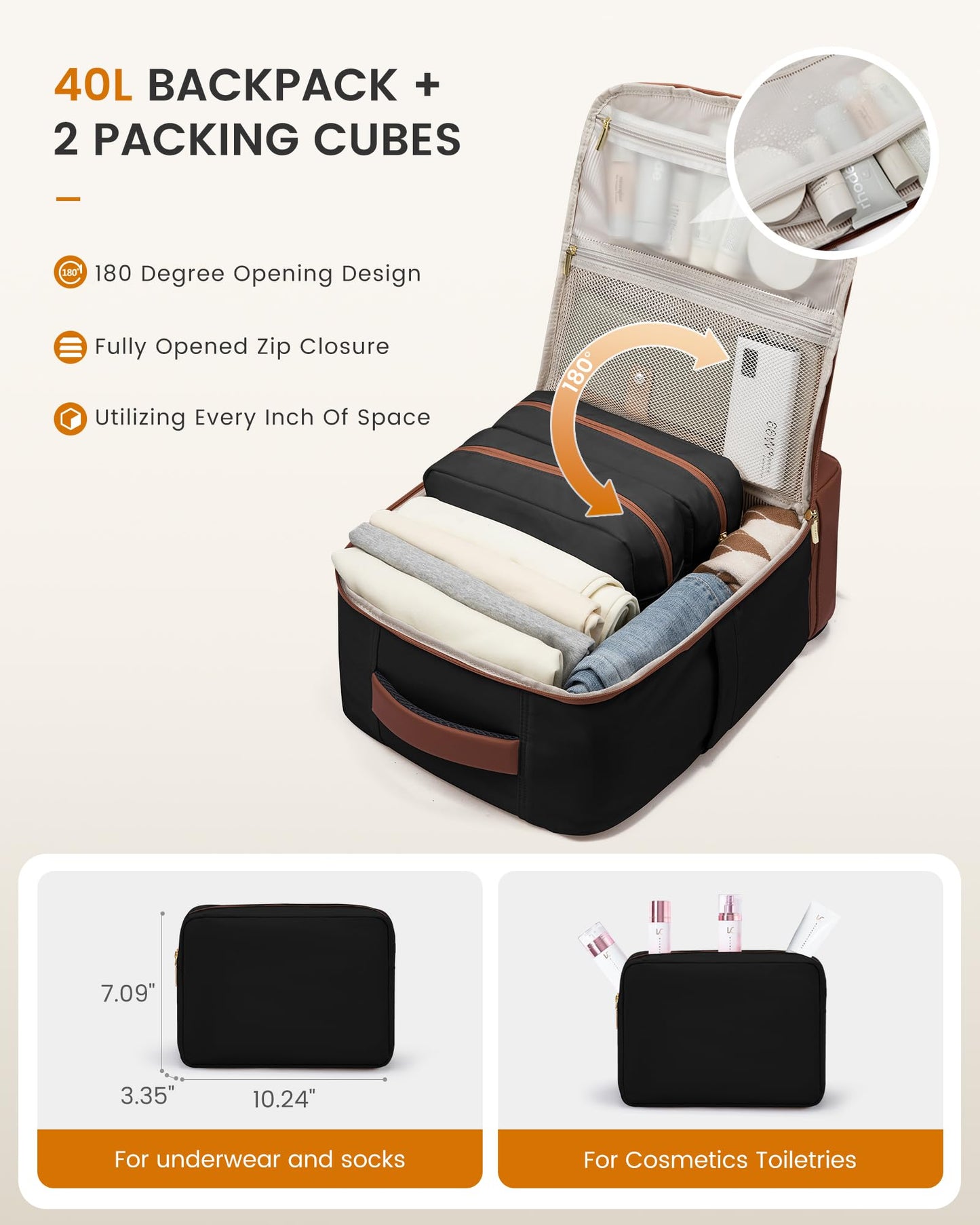 Optima Premium Travel Backpack - 40L with Shoe Compartment