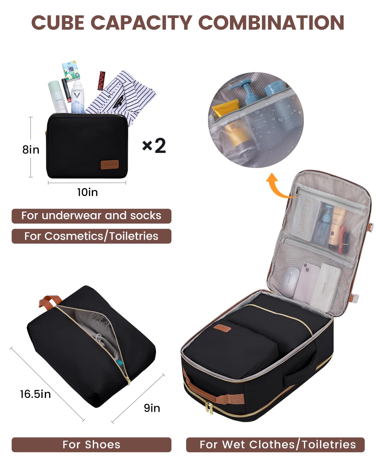 Optima Premium Laptop Backpack - 15.6", Black-Brown, Durable Design