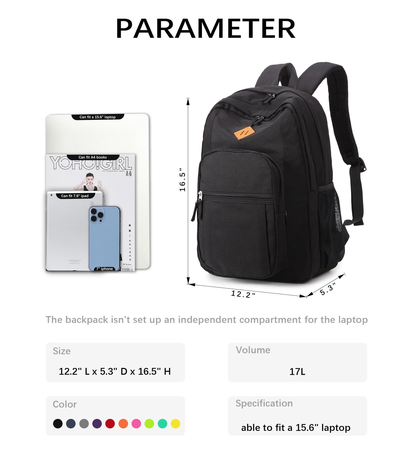 Optima Water-Resistant Women's Travel Backpack - Classic Design