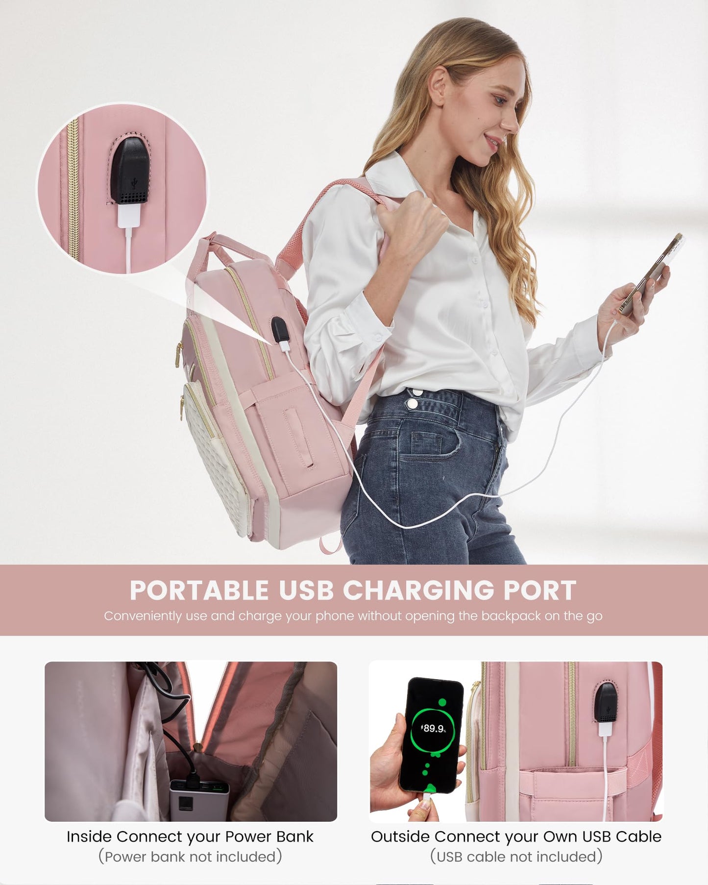 Optima Women's 15.6-Inch Laptop Backpack - Stylish Travel & Work Bag