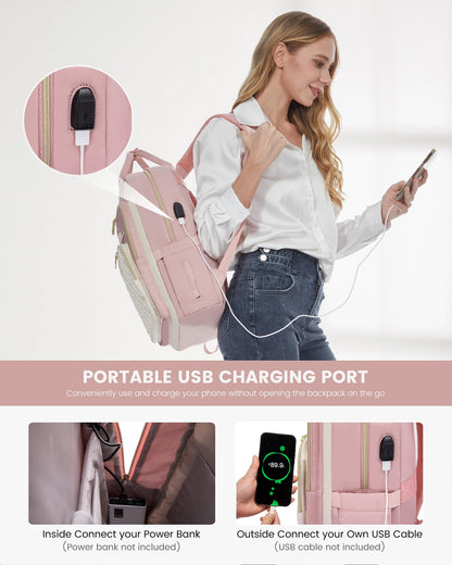 Optima Women's 15.6-Inch Laptop Backpack - Stylish Travel & Work Bag