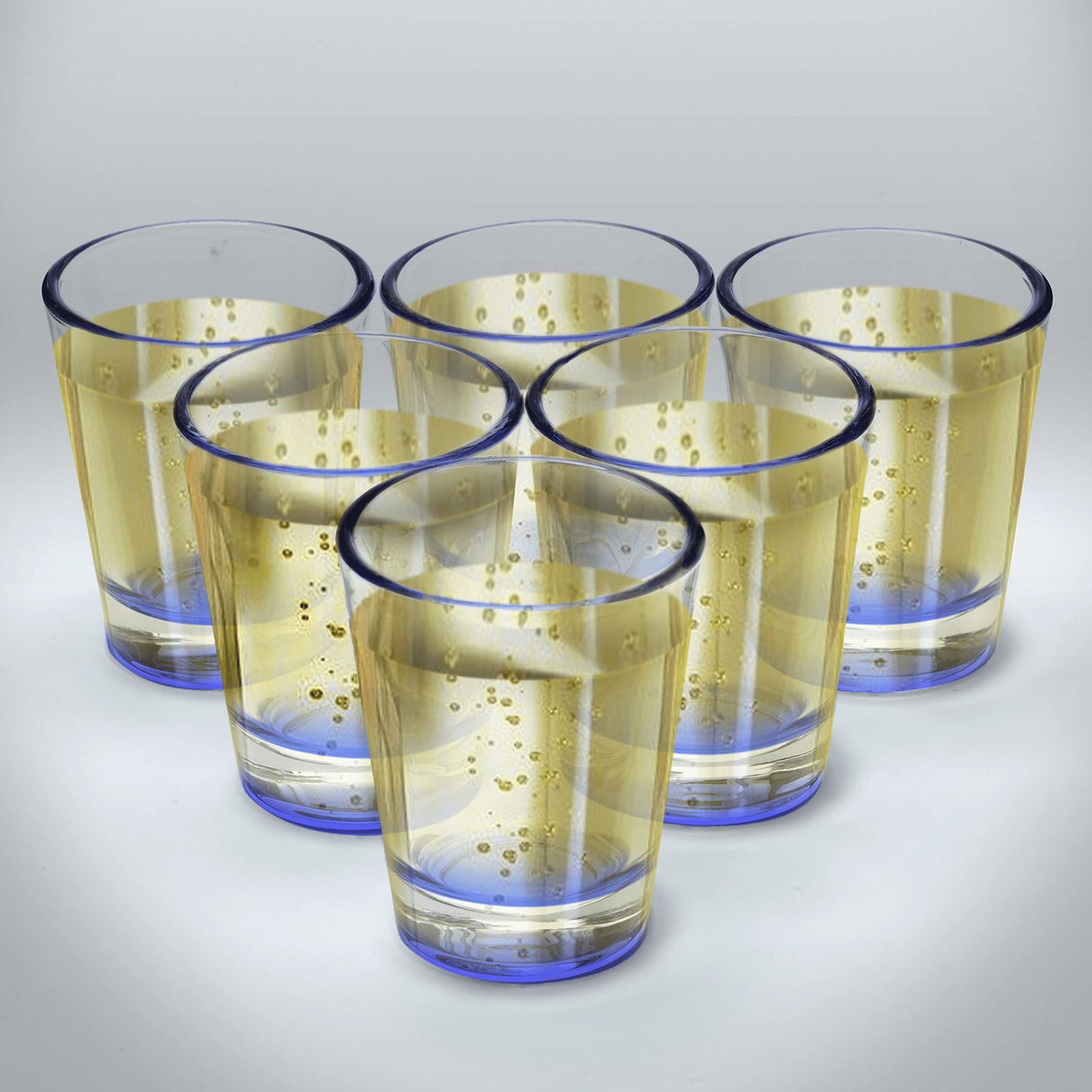 Optima Premium Shot Glasses Set - 1.75 oz, 10-Pack, Blue Bottom